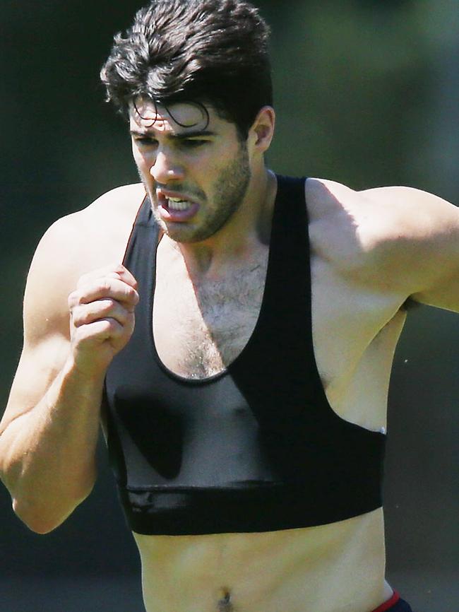 Petracca sweats it out at Dees training. Pic: Getty Images