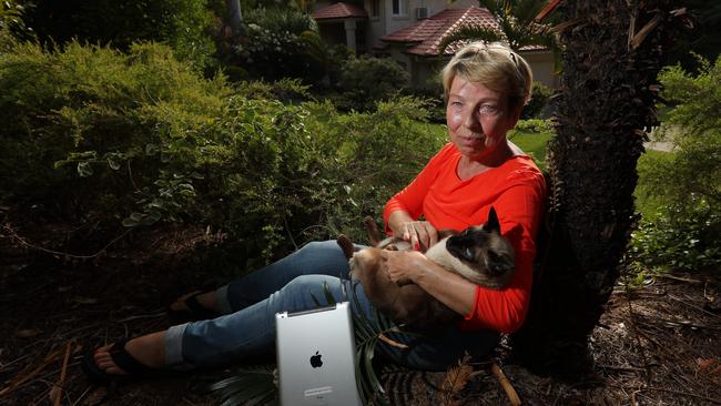 Ede Keegen is disappointed NBN Co has called a an immediate stop on connecting households to the HFC portion of the National Broadband Network, which will affect her home here in Kenmore Hills, Brisbane. Picture: Lyndon Mechielsen/The Australian