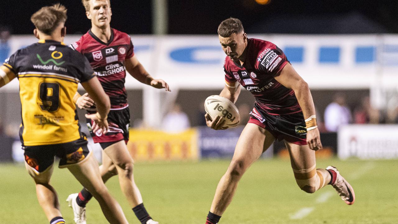 Harry Tombs of Valleys against Gatton in TRL Hutchinson Builders A-grade grand final rugby league at Toowoomba Sports Ground, Saturday, September 14, 2024. Picture: Kevin Farmer