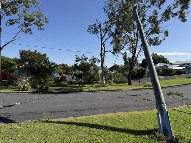 Penlington Street in The Range where a tree brought down powerlines in a storm during the night on January 16.