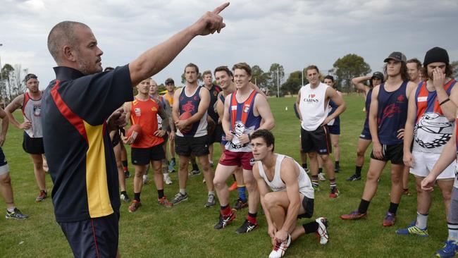 Diggers Rest coach Shaun Sims juggles a young family with coaching. Picture: Greg Scullin.