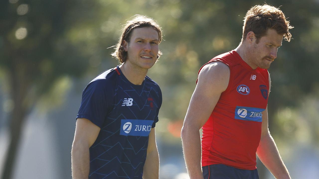 Ed Langdon at Demons training on Monday. Picture: Daniel Pockett/Getty Images