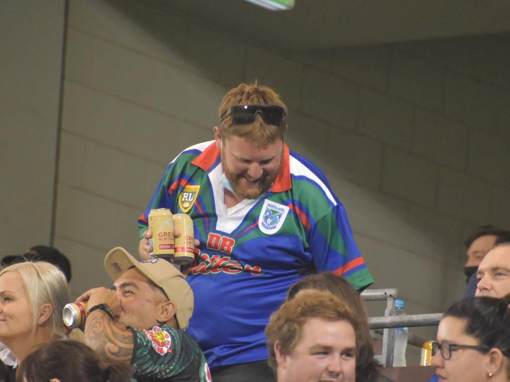 <p>Fans in the crowd at the New Zealand Warriors v Canberra Raiders at BB Print Stadium in Mackay, August 27, 2021. Picture: Matthew Forrest</p>