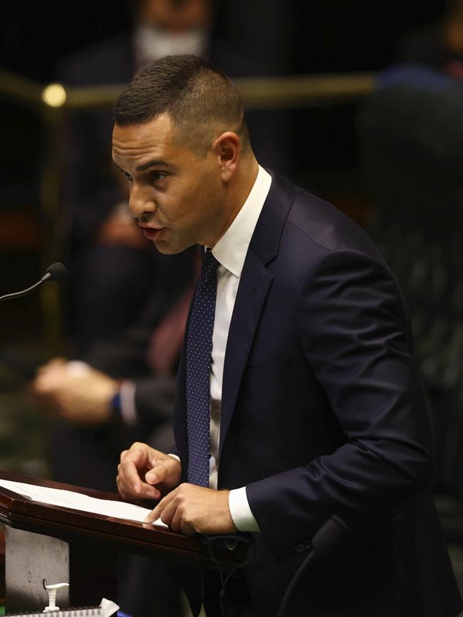 Member for Sydney Alex Greenwich in parliament. Picture: Dominic Lorrimer