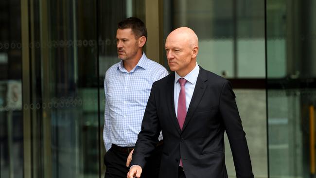 CBA executive Clive Van Horen leaving the banking royal commission after giving evidence yesterday. (AAP Image/Joe Castro)