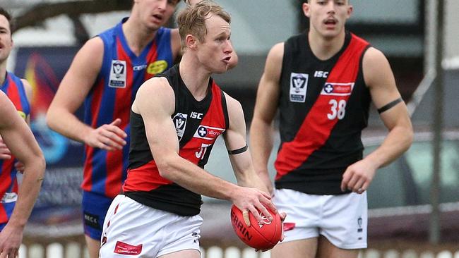 Nick Hind in action for Essendon’s VFL team before being drafted. Picture: Hamish Blair