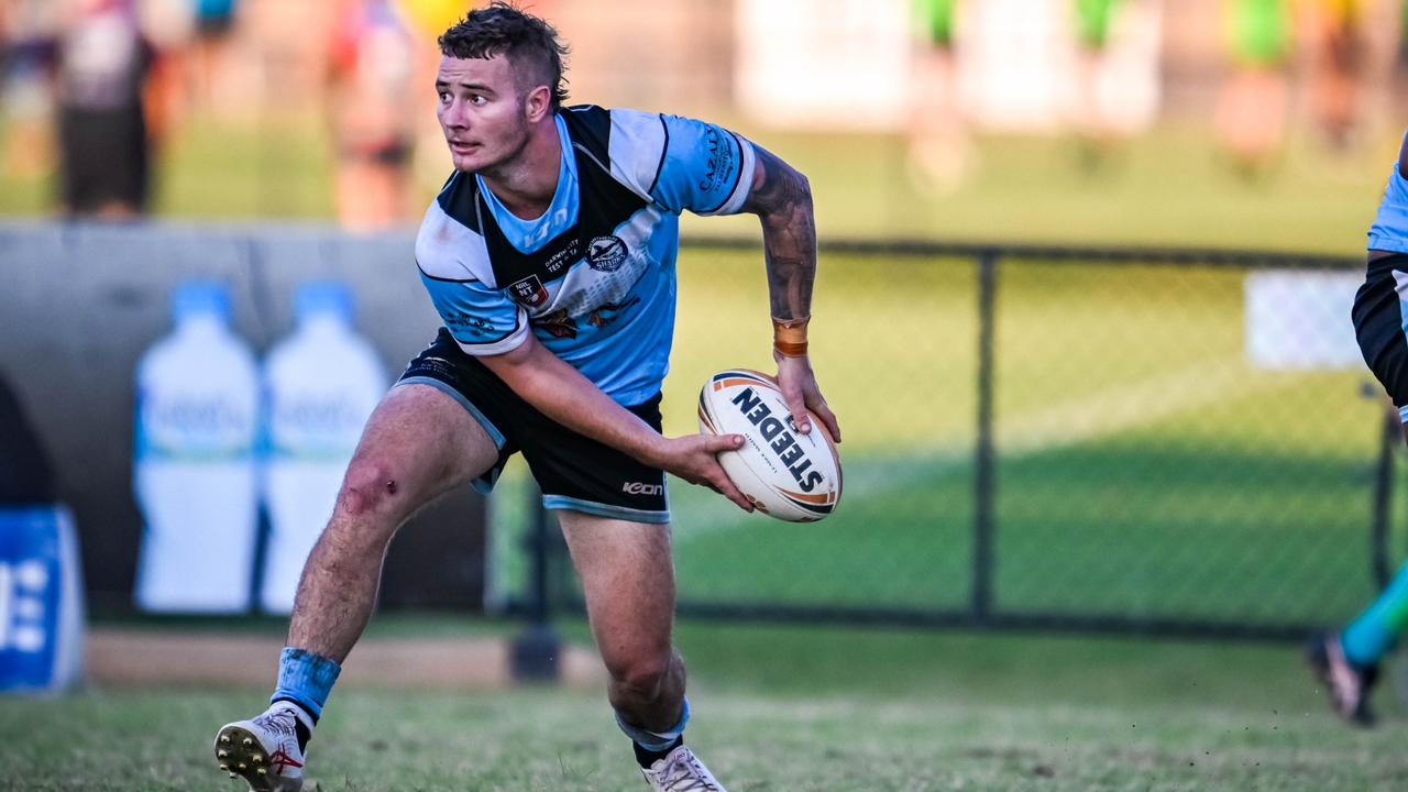 Jayden Sneddon had a good showing for Sharks despite his sin bin late in the match. Picture: Patch Clapp / NRL NT