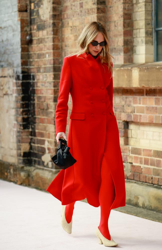 A guest seen at Australian Fashion Week 2025 on Tuesday. Picture: Hanna Lassen