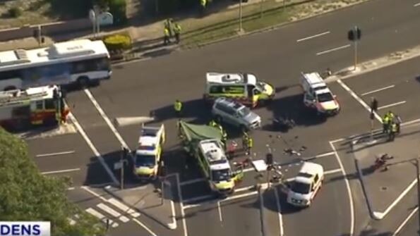 The crash site at Eastgardens. Image: 7 News