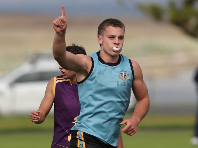 Geelong Grammar v Wesley College football. Picture: Alan Barber