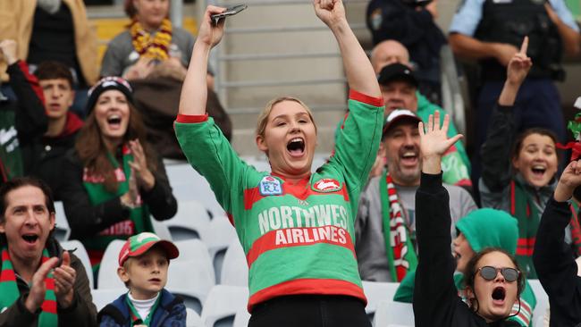 NRL match between the South Sydney Rabbitohs and the Cronulla Sharks at ANZ Stadium. General crowd photos, as there will be no crowds at NRL matches for the near future beginning Monday March 16, 2020 due to the Corona Virus. Picture: David Swift.