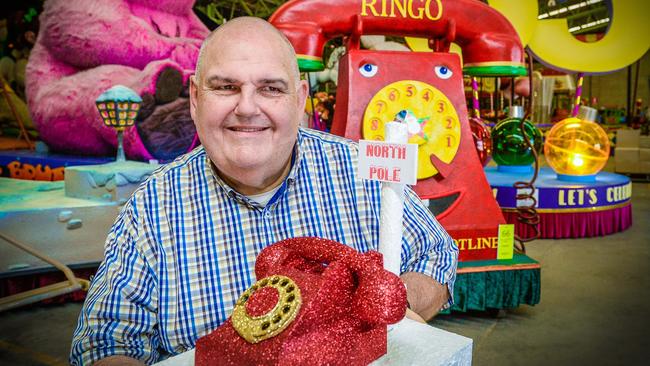 Peter Golding in 2017 with his new addition to the Walkerville Miniature Christmas Pageant collection. Picture: AAP/Roy Vandervegt