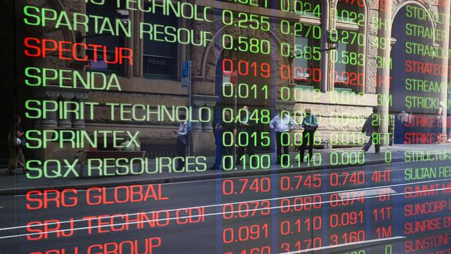 SYDNEY, AUSTRALIA: NewsWire Photos: MARCH 18 2024:  A general view of the digital boards at the ASX in Sydney. Picture: NCA NewsWire/ Gaye Gerard