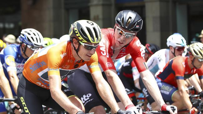 Daryl Impey in the Ochre Jersey during Stage 6 of last year’s race. Picture Sarah Reed