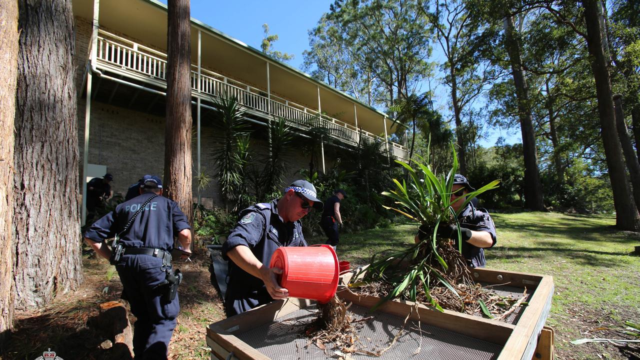 Police have focused in on the garden bed outside the Kendall home. Picture: NSW Police