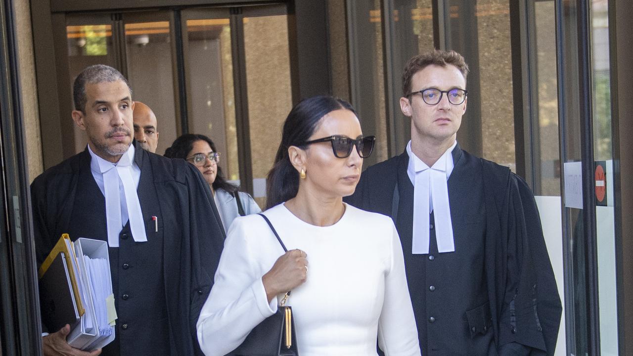 Antoinette Lattouf with her legal team outside the Federal Court on Friday. Picture: NewsWire/Jeremy Piper.