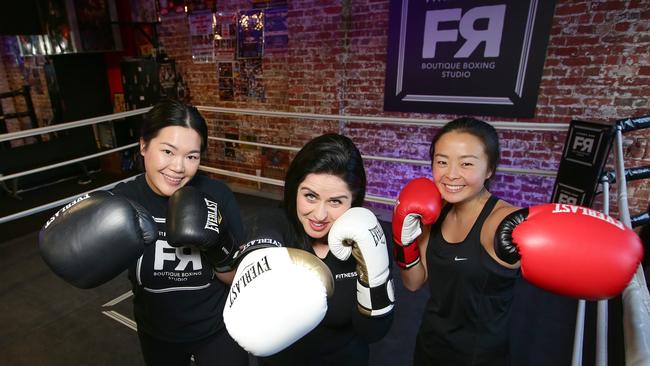 Vivian Trieu, Tonia Tetoros and Adrienne Joe at Fitness Ring in Richmond. Picture: Andrew Tauber