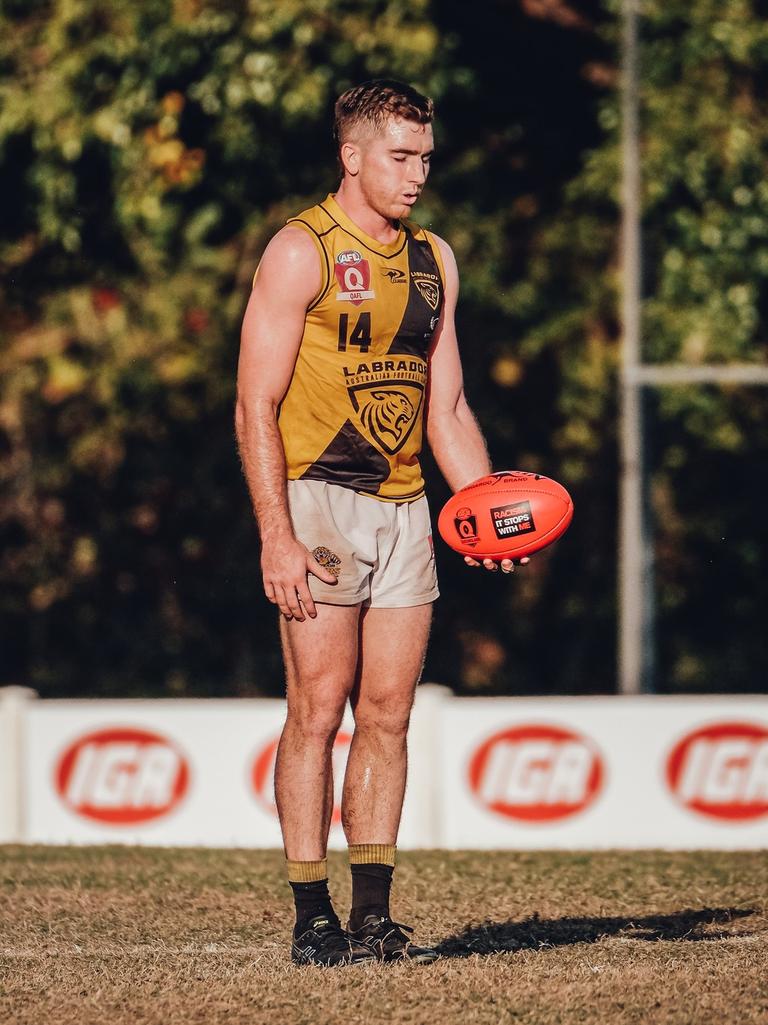 Labrador senior QAFL player Charlie Offermans. Picture: Brooke Sleep Media.