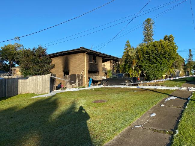 Scene of the Gold Coast fire on Wednesday morning.