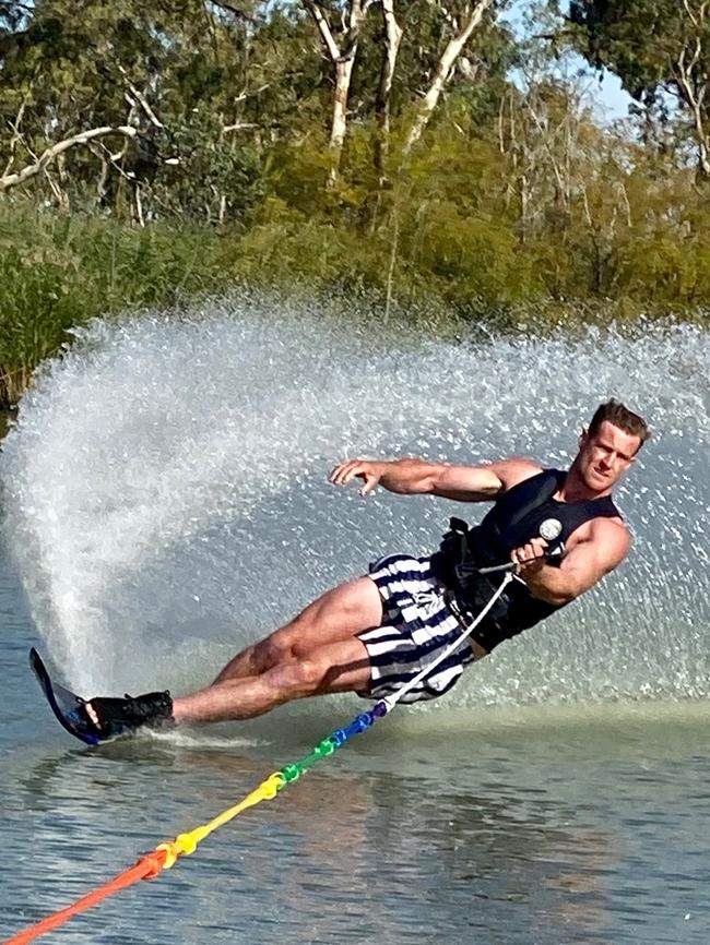 Tom Jonas on holiday near Bowhill on the River Murray. Picture: Supplied