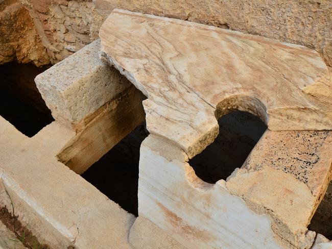 An ancient toilet. Picture: Ben Sutherland