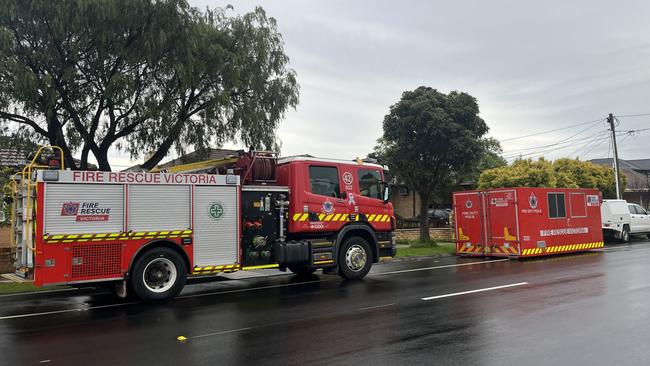 Firefighters are on the scene of a blaze in Sunshine North after neighbours work to flames and smoke. The rear of the Northumberland Rd property caught fire about 5am on Monday June 19, 2023. Picture: Nilsson Jones