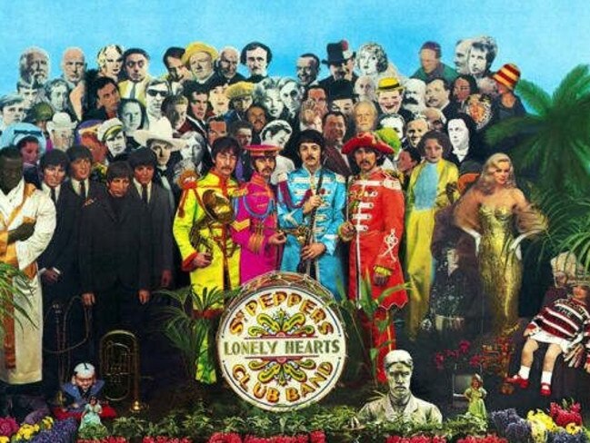 The album cover for Sgt. Pepper's Lonely Hearts Club Band by The Beatles.