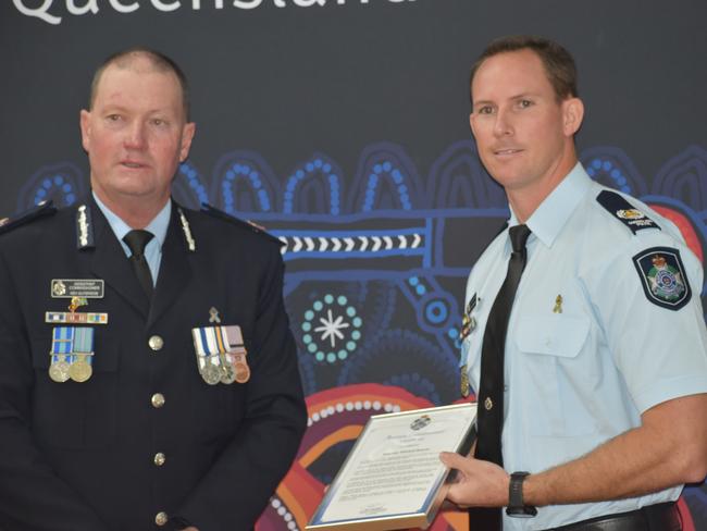 Acting Senior Sergeant Mitch Benson at the Mackay District Awards Ceremony 2021. Picture: Lillian Watkins