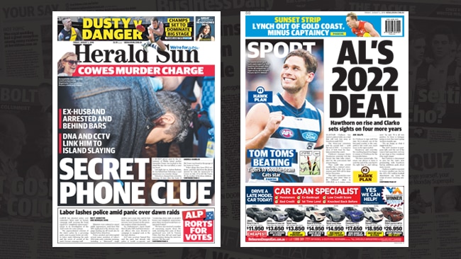 Herald Sun Front Page News Herald Sun