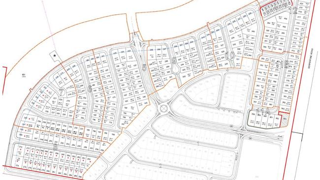 A map showing Shoreline estate stages 8, 7, 6, 5, 9, 10, 12 and 11B and 11A.