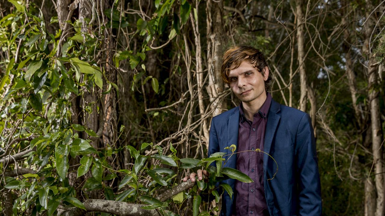 Indigenous history expert Shaun Davies speaks about yowies at Eagleby Wetlands. Picture: Jerad Williams