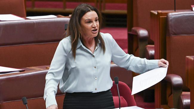 Senator Jacqui Lambie in the Senate at Parliament House in Canberra. Picture: NewsWire / Martin Ollman