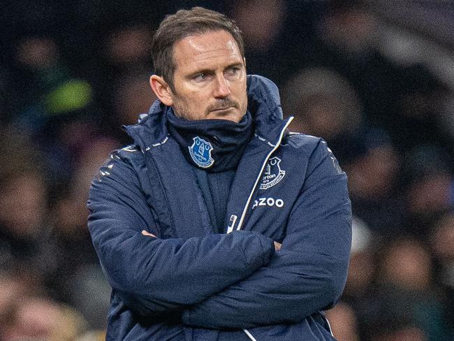 Everton manager Frank Lampard during a Premier League match against Tottenham Hotspur this month. Picture: Sebastian Frej/MB Media/Getty Images