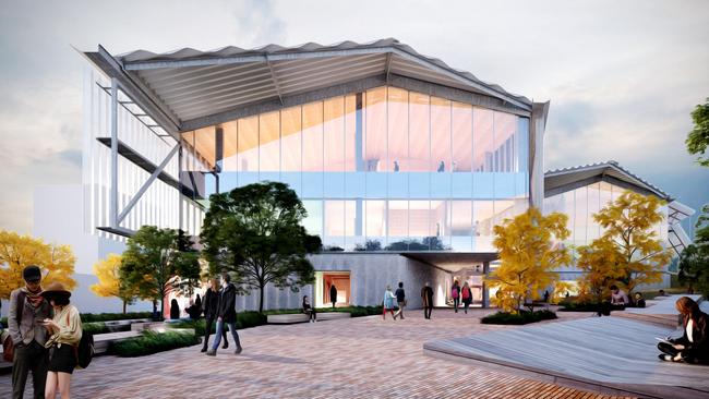 Plans for University of Tasmania's Willis St building in Launceston with a view from Cimitiere St. Picture: SUPPLIED