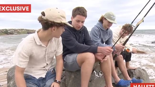 A group of four teens saved two fishermen at Hallett Cove. Picture: 7NEWS.