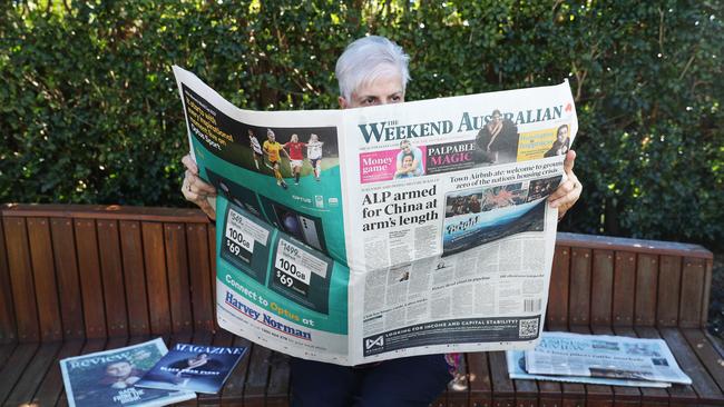 Bucking a wider industry trend, The Australian’s print audience jumped by five per cent in the year to December 31. Picture: John Feder