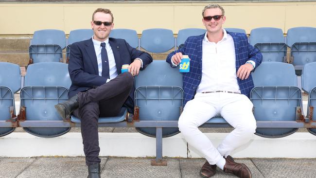 Sean Howard and David Ray attend the Ballarat Cup. Picture: Brendan Beckett