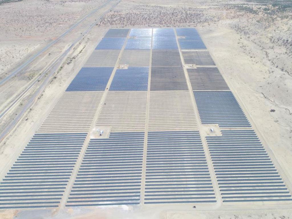 A view over the solar farm at Windlab’s Kennedy Energy Park near Hughenden. Picture: Supplied