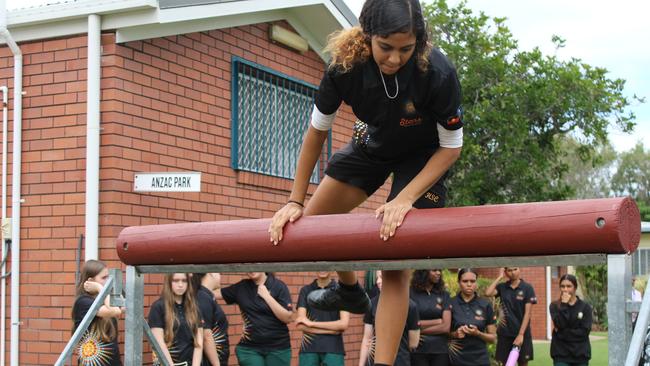 Townsville Stars students from three local schools experienced a day in the life of a police cadet during a recent visit to the Townsville Police Academy. Picture: QPS