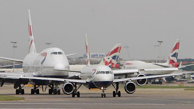 Air travel should be measured rather than global temperatures say scientists. Picture: AFP.