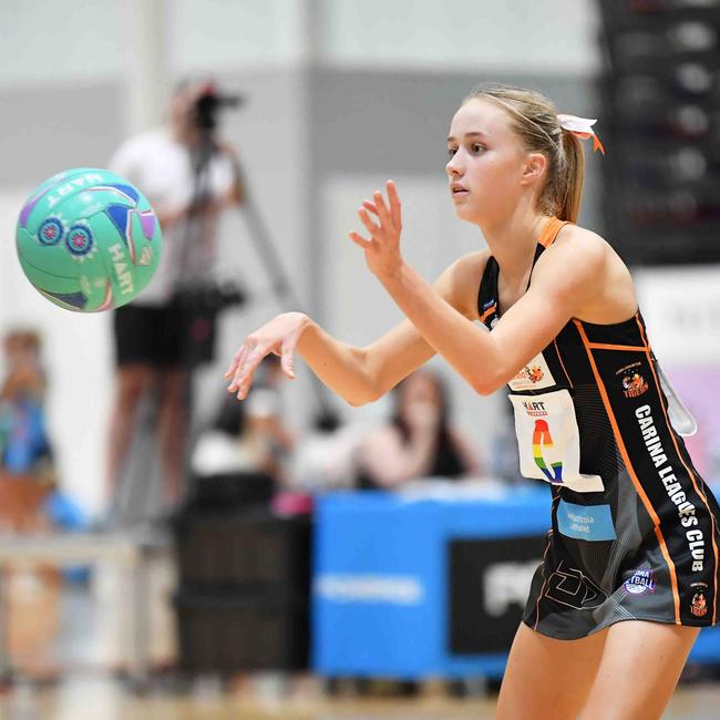 Tigers vs BARASTOC Darling Downs Panthers (green), Netball Sapphire Series, Nissan Arena. Picture: Patrick Woods.