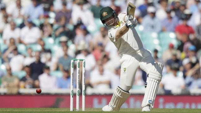 Steve Smith whacks Stuart Broad for four. Picture: AP