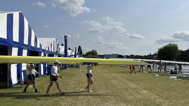 The BBC team at the regatta, which is one of the biggest events in England. Picture: Contributed