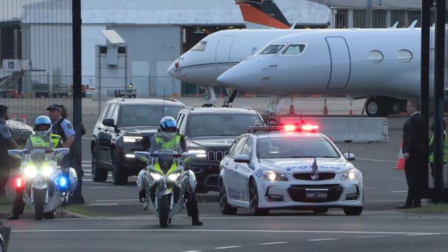 Barack and Michelle Obama touch down in Sydney. Picture: Jacob Matthew / News Media Network