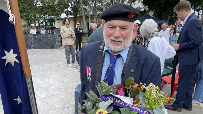 Vietnam War veteran Jack Richards at Byron Bay on Anzac Day last year. Picture: Savannah Pocock