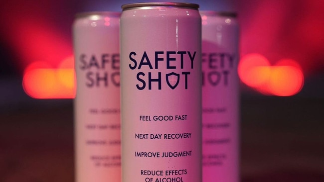 Safety Shot claims to cut alcohol levels in half an hour amid record alcohol mortality rates. Picture: Instagram