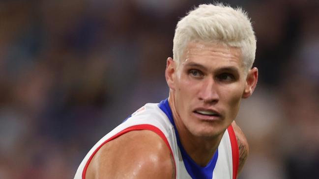 PERTH, AUSTRALIA - APRIL 27: Rory Lobb of the Bulldogs looks on during the 2024 AFL Round 07 match between the Fremantle Dockers and the Western Bulldogs at Optus Stadium on April 27, 2024 in Perth, Australia. (Photo by Will Russell/AFL Photos via Getty Images)