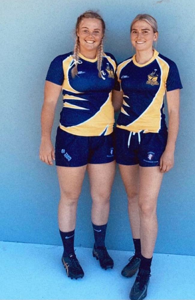 Samantha Codrington (right)with Northern Rivers Titansteammate Katie Grimmett.