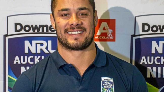 Jarryd Hayne at a press conference to announce he will be playing in the Auckland Nines next year. Picture: DAVID ROWLAND