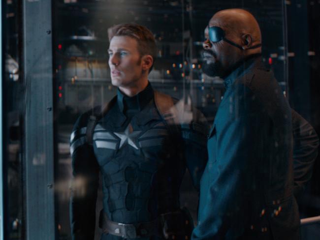 The world is falling down around Cap and Nick Fury.